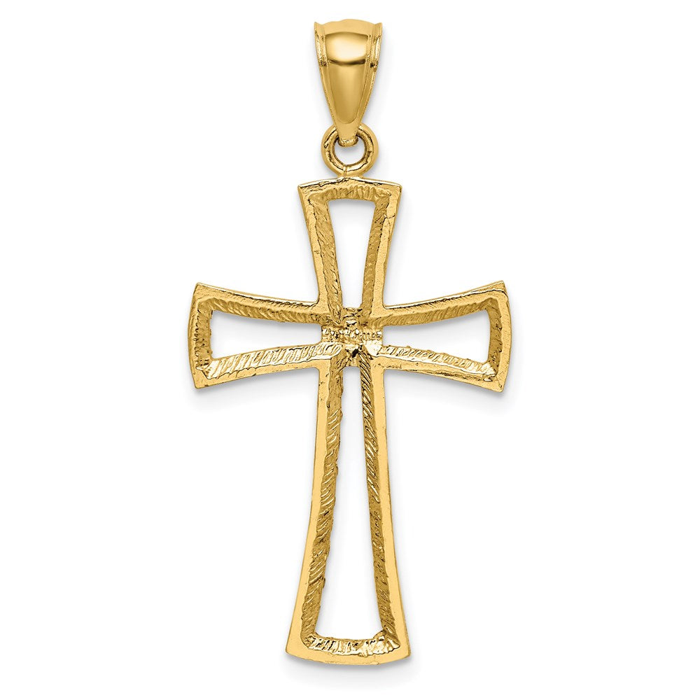 14k Yellow Gold 17.3 mm D/C Cross Pendant (1.16 grams)