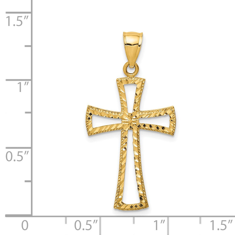 14k Yellow Gold 17.3 mm D/C Cross Pendant (1.16 grams)