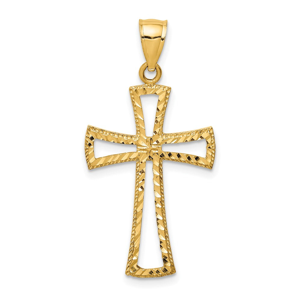 14k Yellow Gold 17.3 mm D/C Cross Pendant (1.16 grams)