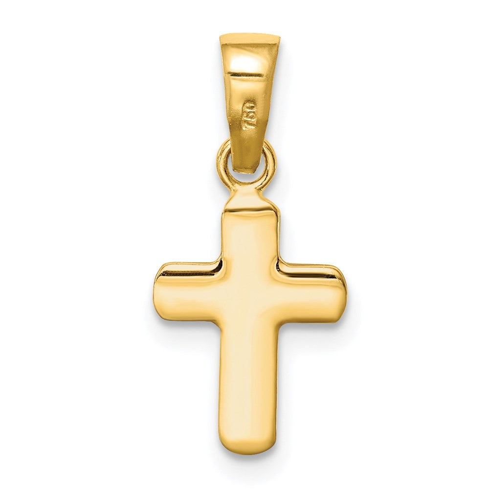 14k Yellow Gold 9 mm Polished Hollow Latin Cross Pendant (0.45 grams)