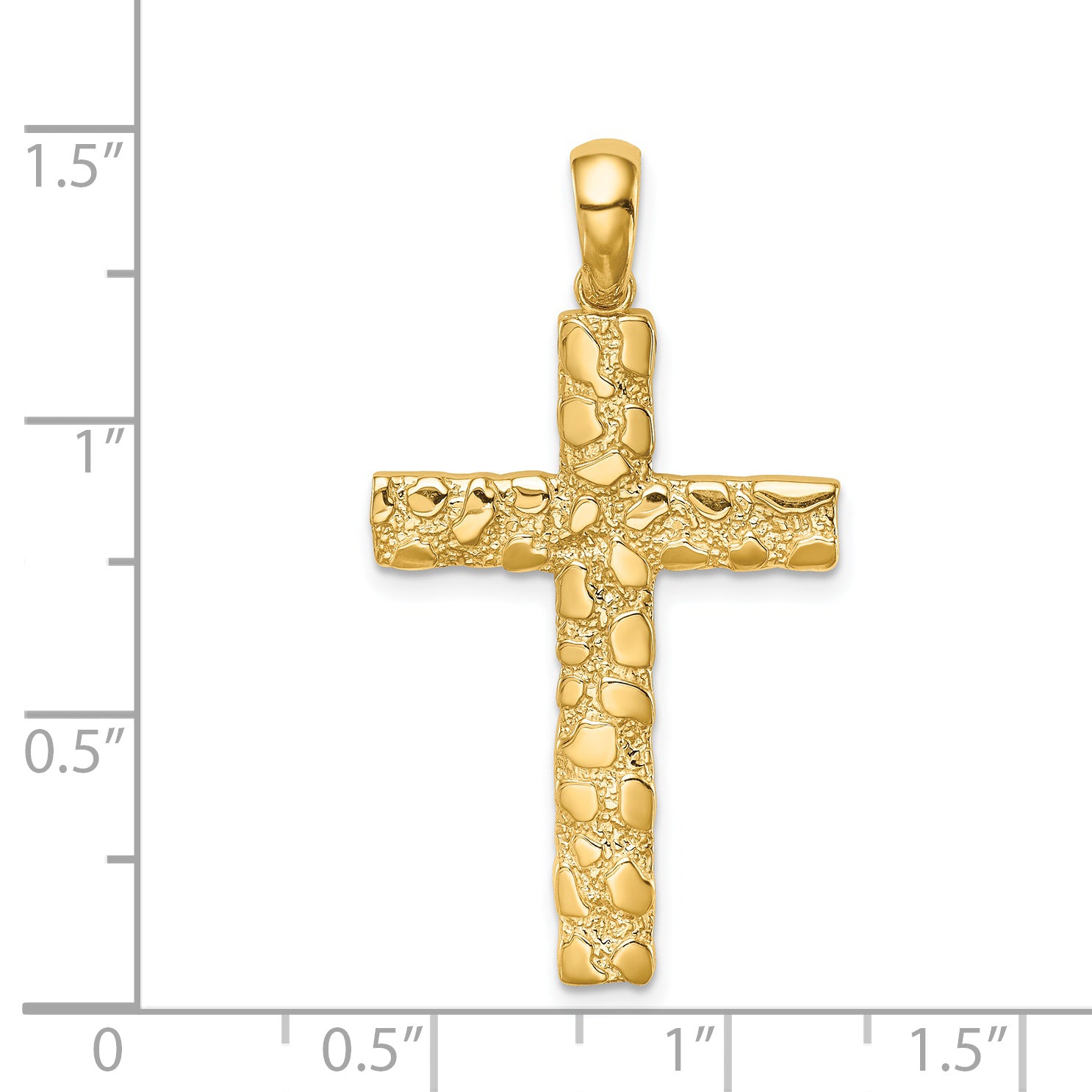 14K Nugget Cross Pendant (1.62 grams)