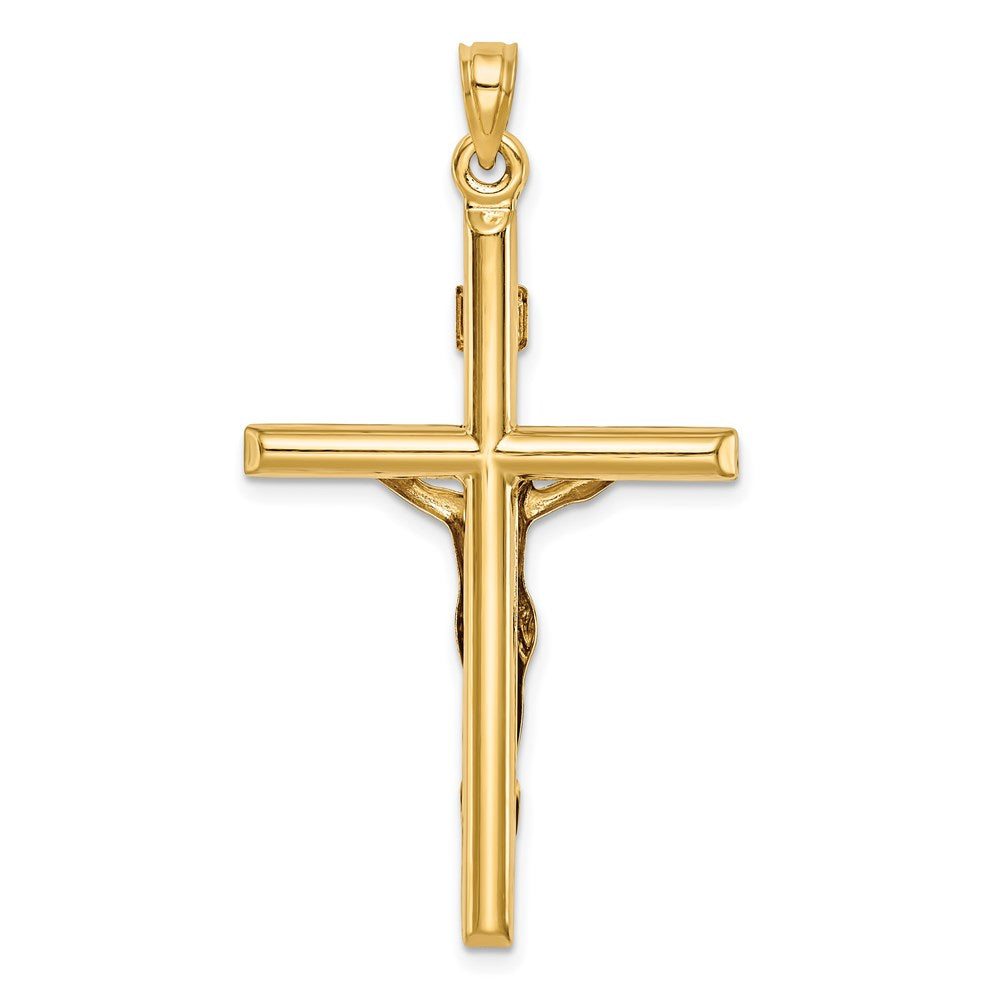 14k Yellow Gold 24 mm Hollow Crucifix Pendant (1.33 grams)
