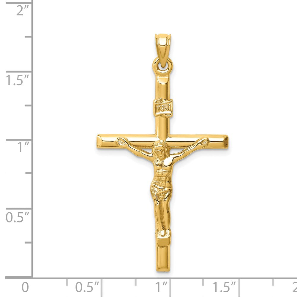 14k Yellow Gold 24 mm Hollow Crucifix Pendant (1.33 grams)