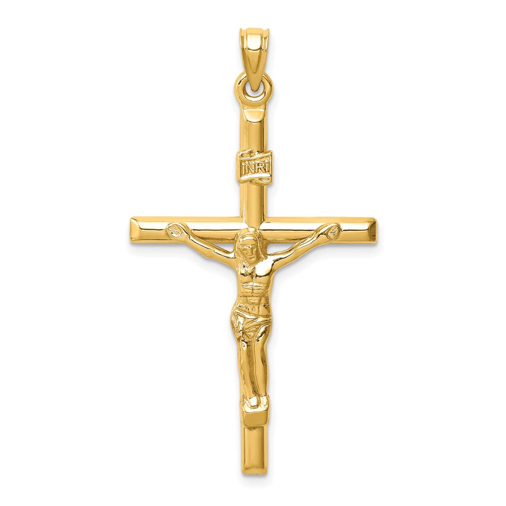 14k Yellow Gold 24 mm Hollow Crucifix Pendant (1.33 grams)