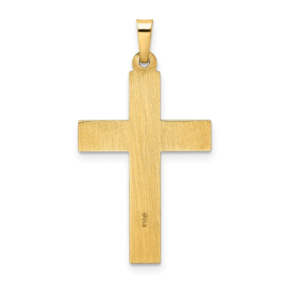 14k Yellow Gold 17.75 mm Polished and Twisted Hollow Cross Pendant (0.87 grams)