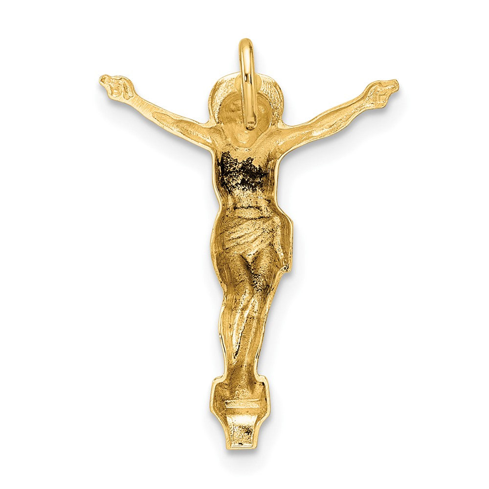 14k Yellow Gold 16.92 mm Polished Solid Risen Christ Chain Slide (0.72 grams)