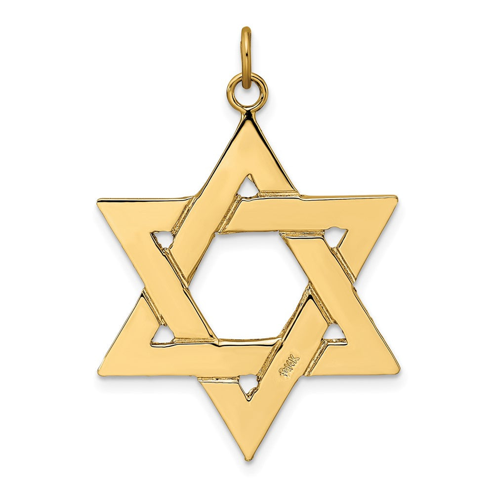 14k Yellow Gold 29.7 mm Polished Solid Star of David Pendant