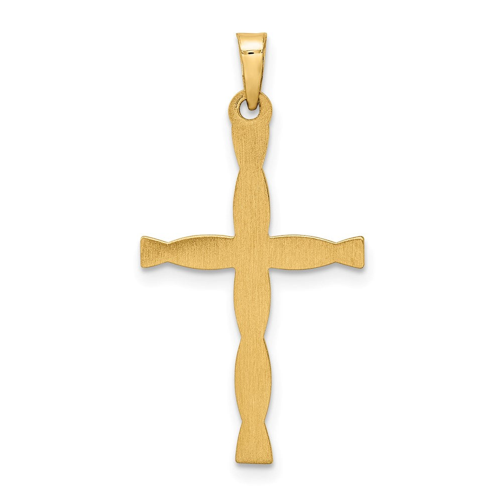 14k Yellow Gold 17.01 mm Polished Hollow Twisted Cross Pendant (0.58 grams)