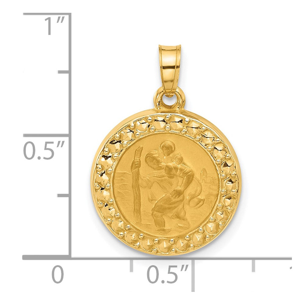 14k Yellow Gold 16.2 mm Hollow St. Christopher Medal (1.24 grams)