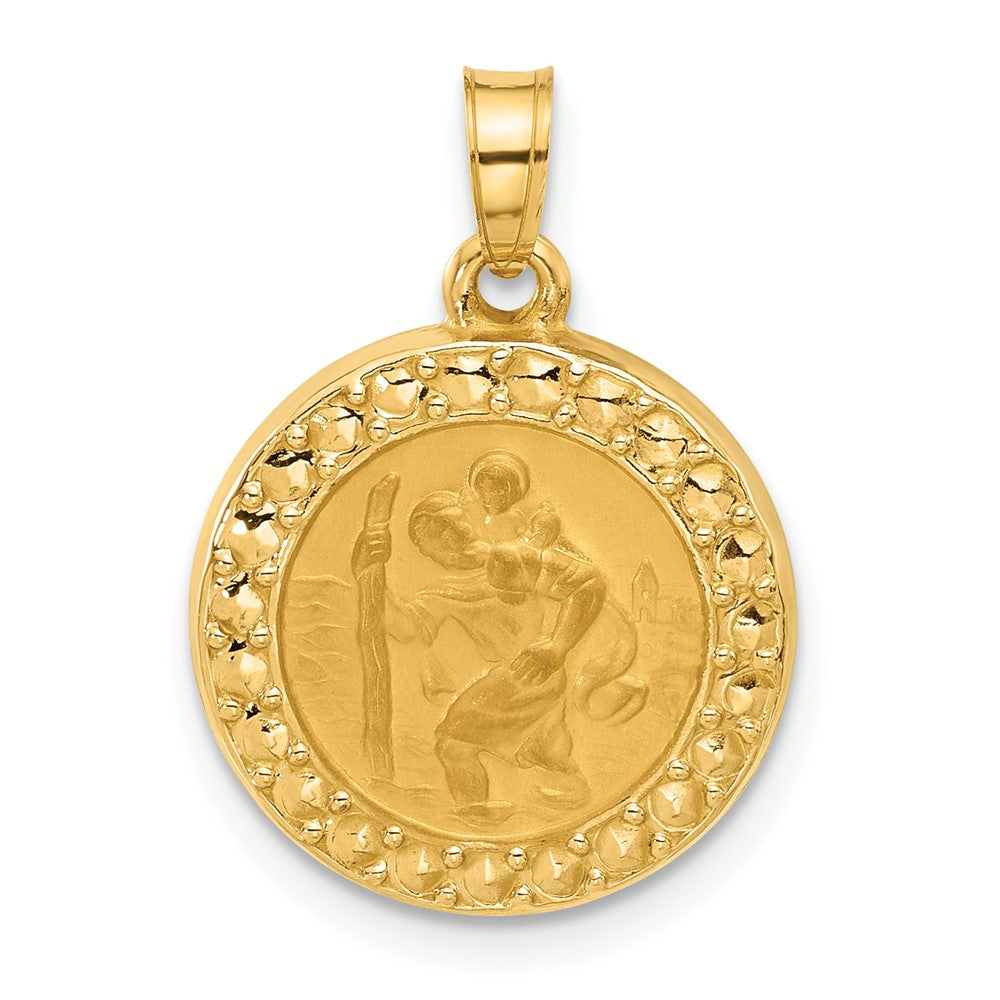 14k Yellow Gold 16.2 mm Hollow St. Christopher Medal (1.24 grams)