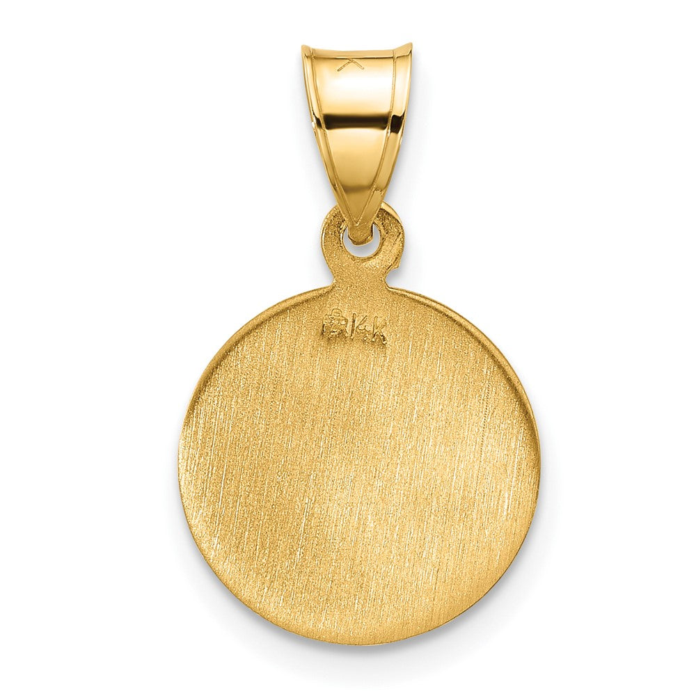 14k Yellow Gold 13.3 mm Polished and Satin Solid St Joseph Medal (1.24 grams)