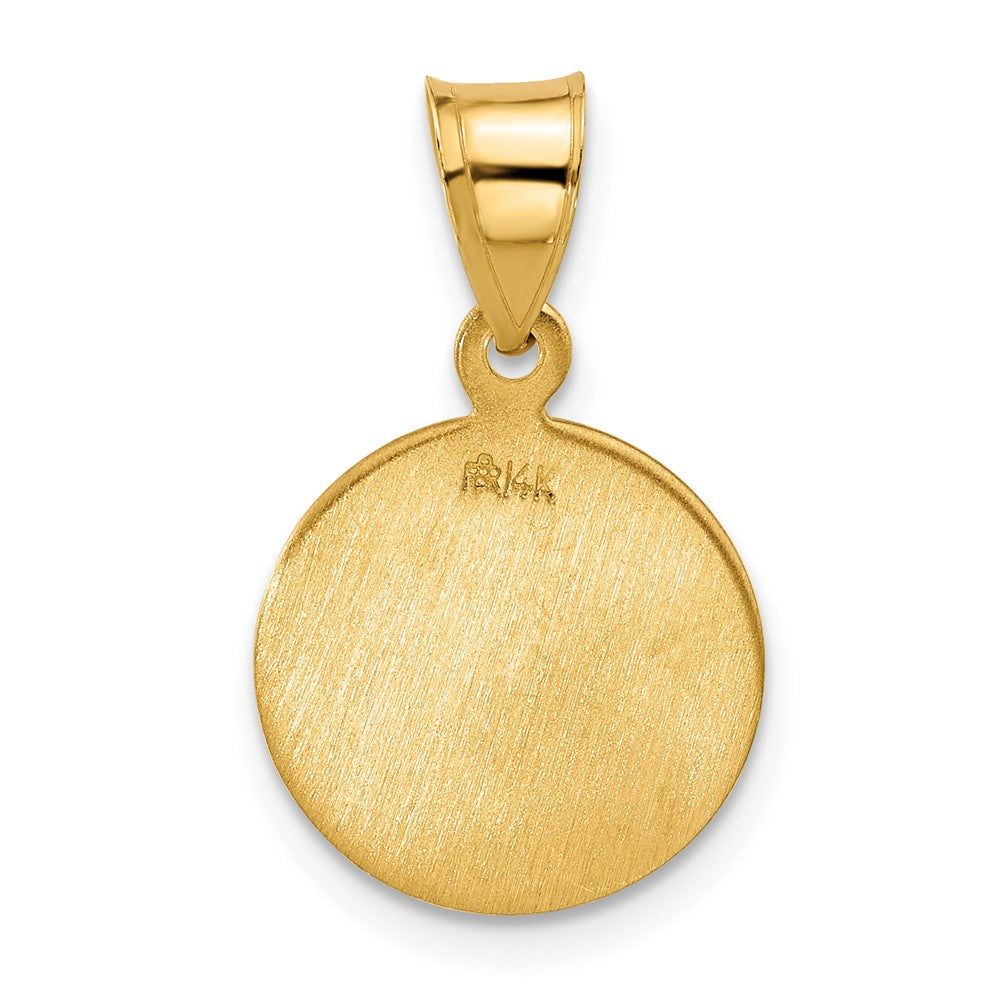 14k Yellow Gold 13.2 mm Polished and Satin Solid St Jude Thaddeus Medal (1.24 grams)