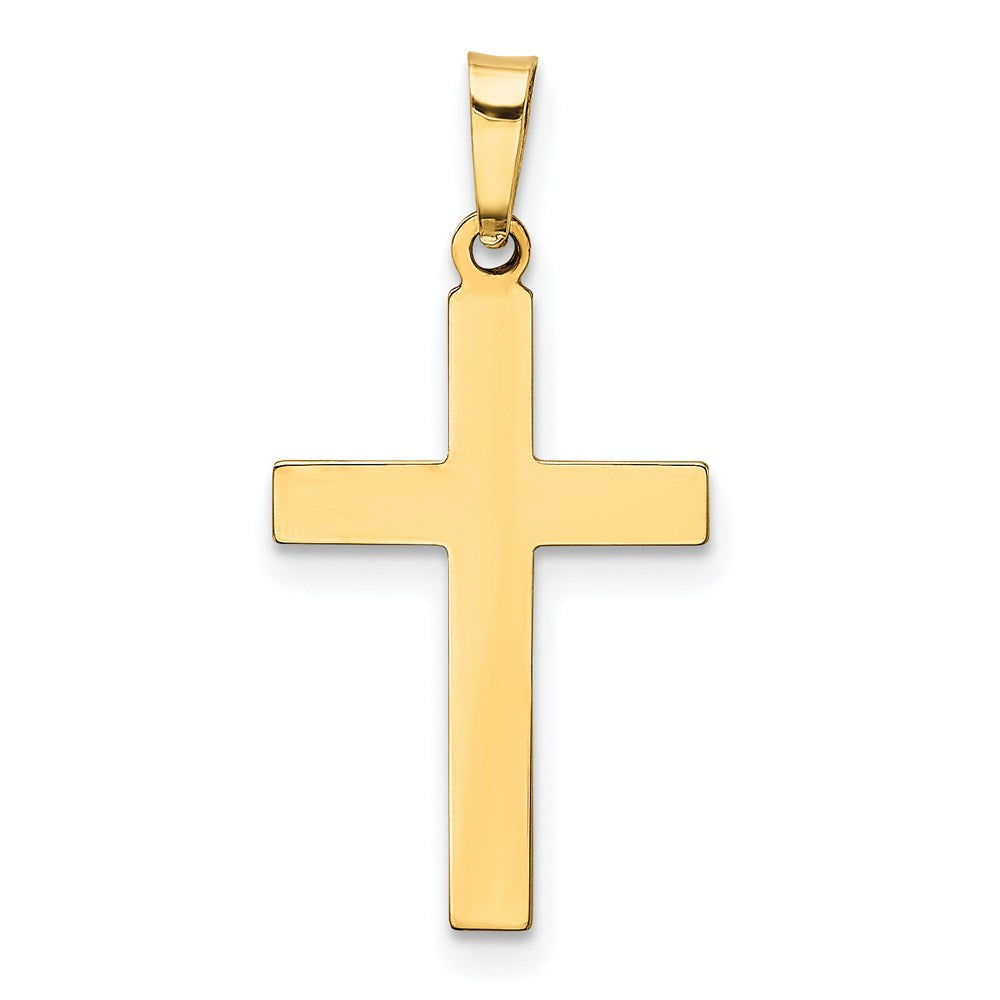 14k Yellow Gold 9 mm Hollow Cross Pendant (0.65 grams)