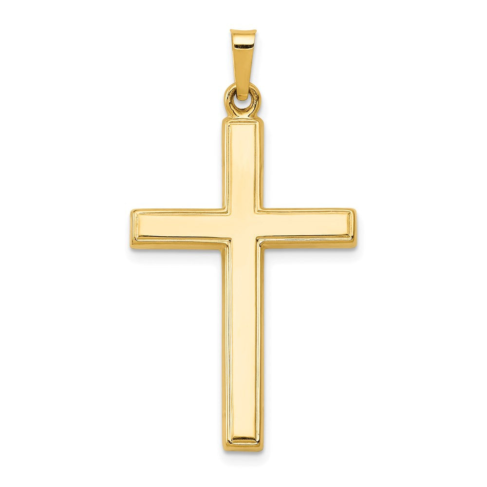 14k Yellow Gold 19 mm Hollow Cross Pendant (1.19 grams)