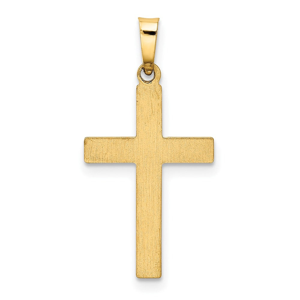 14k Yellow Gold 13 mm Hollow Cross Pendant (0.65 grams)