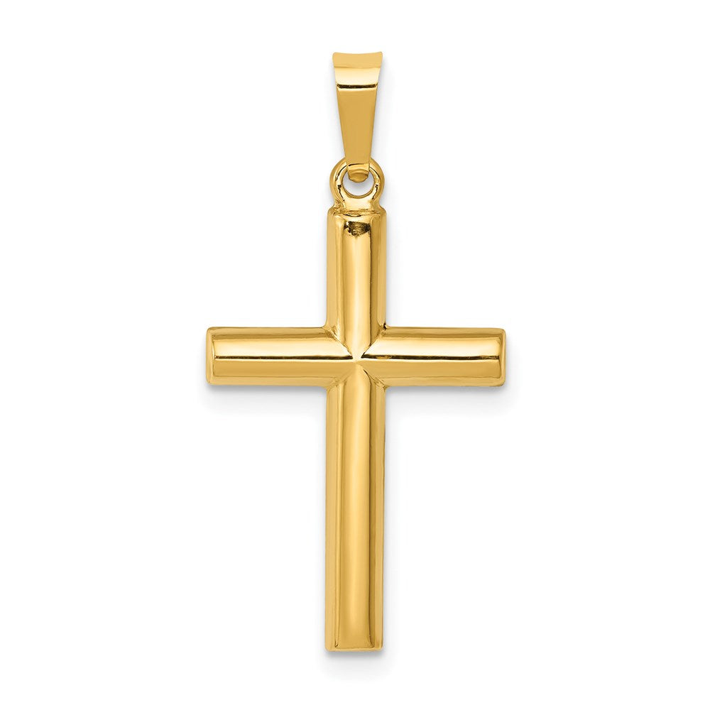 14k Yellow Gold 13 mm Hollow Cross Pendant (0.65 grams)