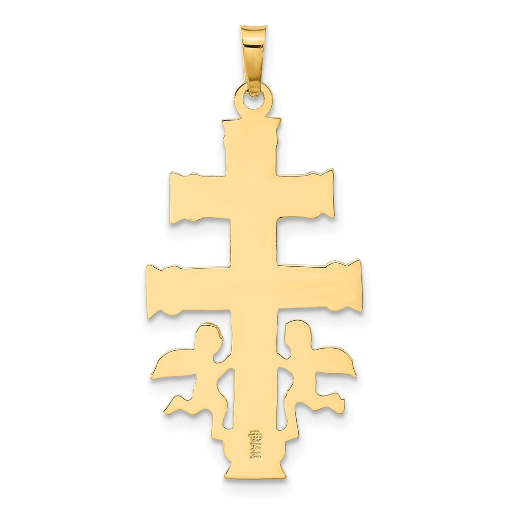 14k Two-tone 19 mm Cara Vaca Crucifix Pendant (2.38 grams)