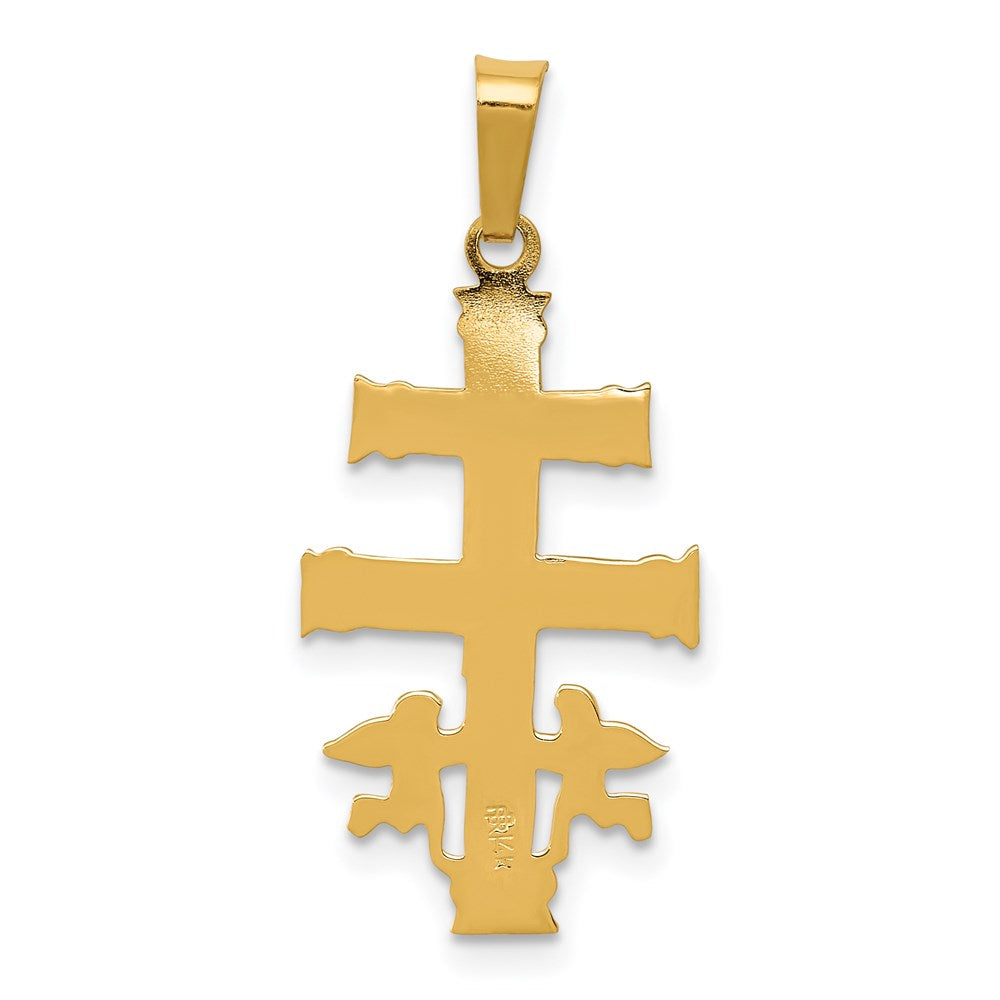 14k Two-tone 12 mm Cara Vaca Crucifix Pendant (0.82 grams)