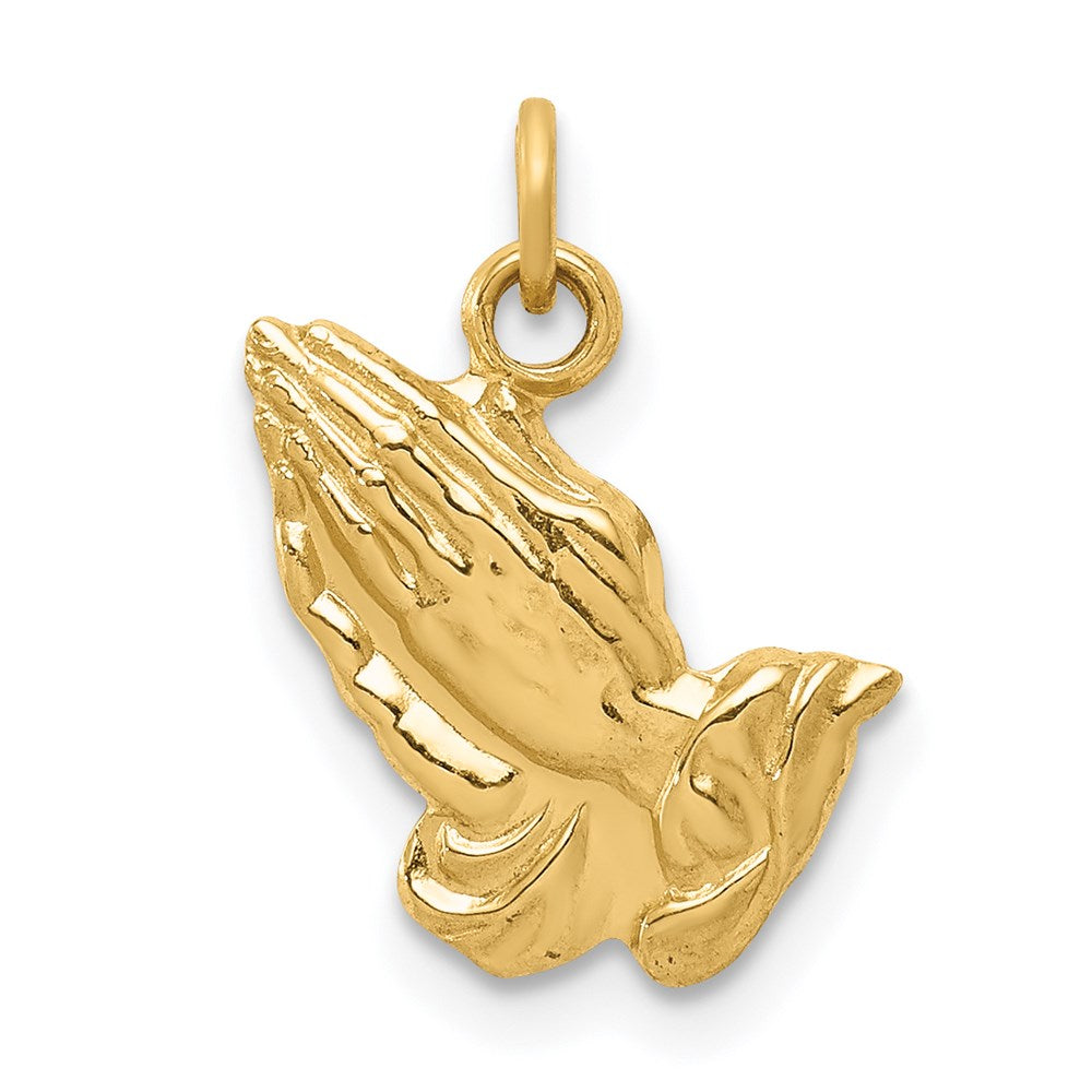 14k Yellow Gold 12 mm Praying Hands Charm (1.09 grams)