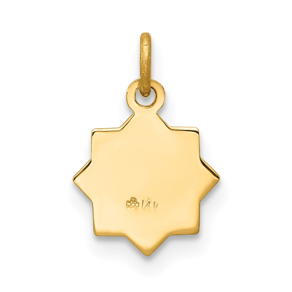 14k Yellow Gold 9 mm Blessed Mary Charm (0.32 grams)