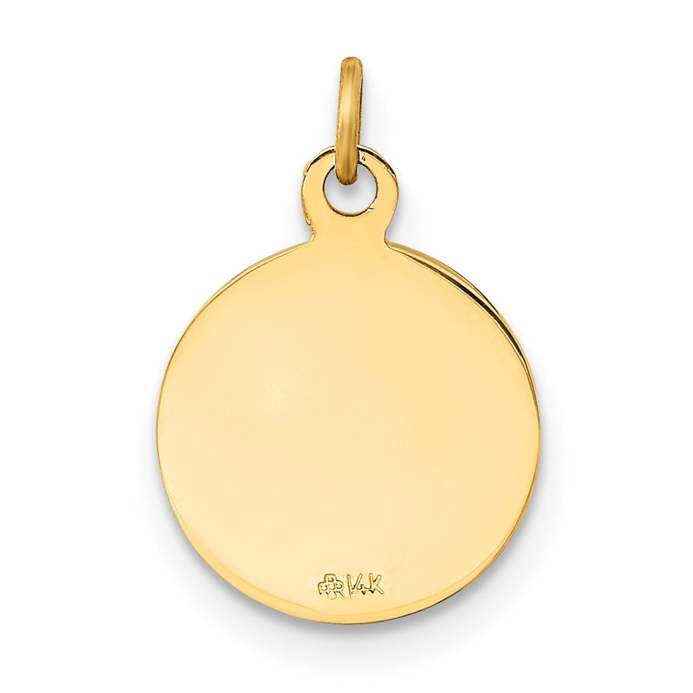 14k Yellow Gold 12 mm Confirmation Charm (0.71 grams)