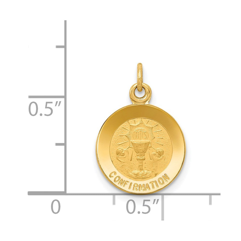 14k Yellow Gold 12 mm Confirmation Charm (0.71 grams)