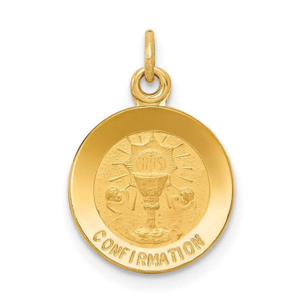 14k Yellow Gold 12 mm Confirmation Charm (0.71 grams)