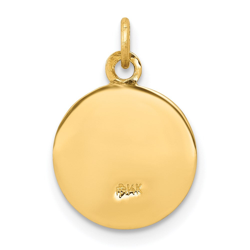 14k Yellow Gold 11.5 mm Holy Trinity Medal Charm (0.65 grams)