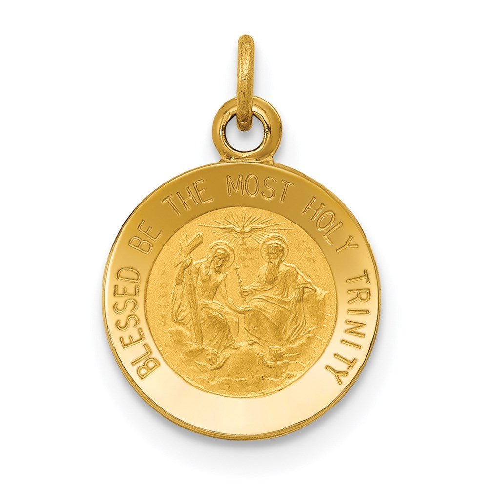 14k Yellow Gold 11.5 mm Holy Trinity Medal Charm (0.65 grams)