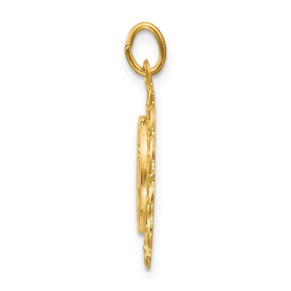 14k Yellow Gold 20 mm Saint Theresa Medal Charm (1.52 grams)