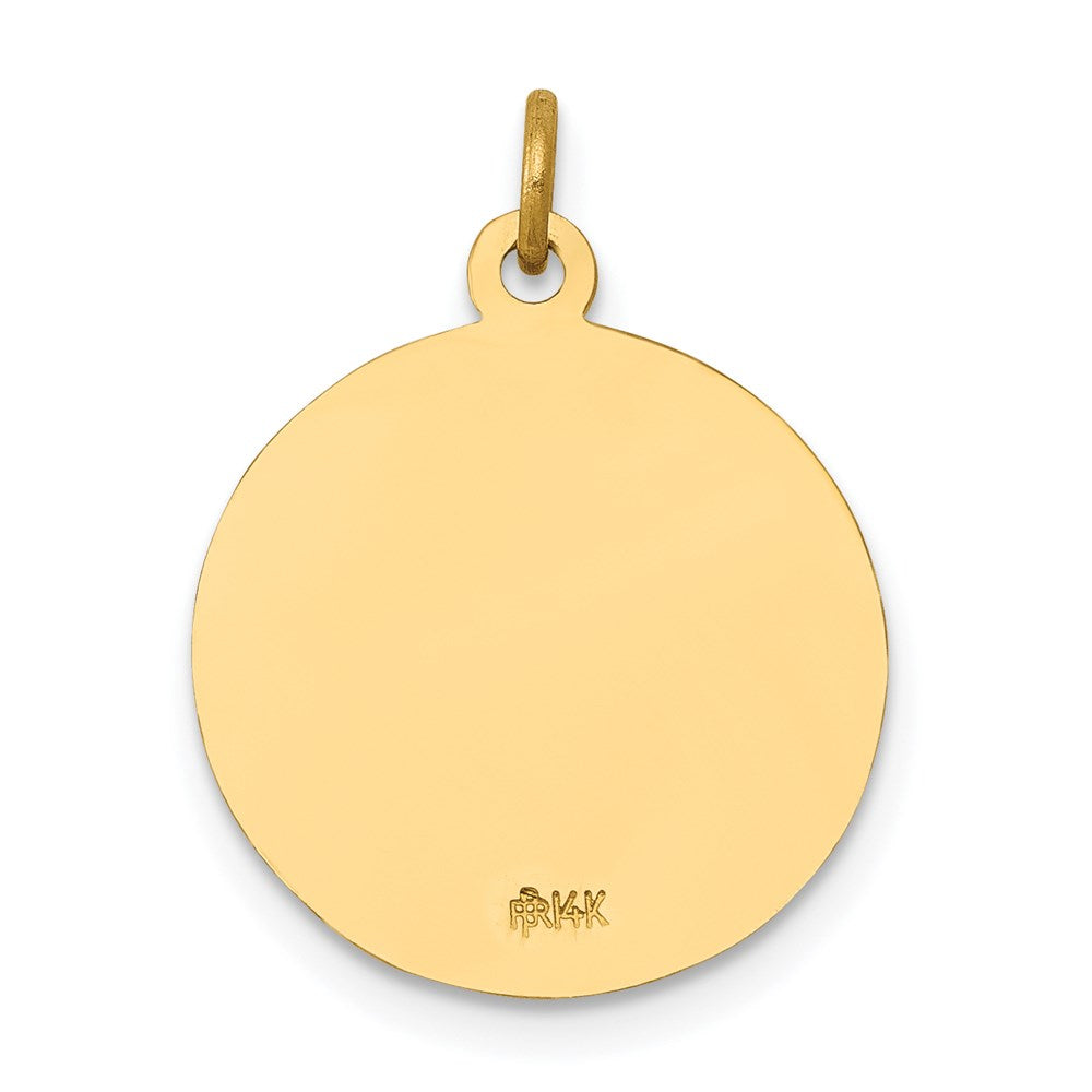 14k Yellow Gold 15 mm Saint John Medal Charm (1.19 grams)