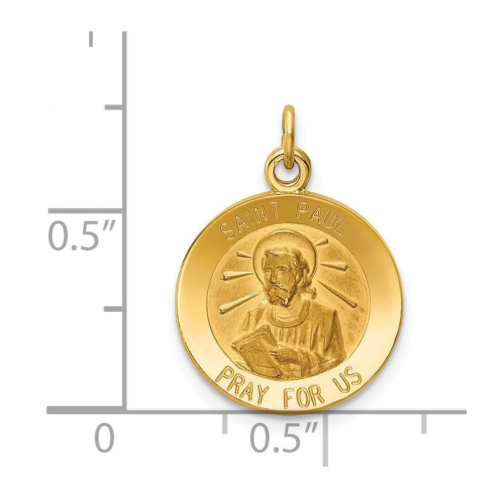 14k Yellow Gold 15 mm Saint Paul Medal Charm (1.19 grams)