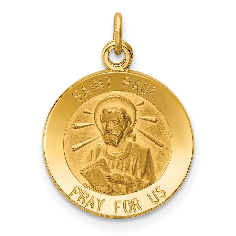 14k Yellow Gold 15 mm Saint Paul Medal Charm (1.19 grams)