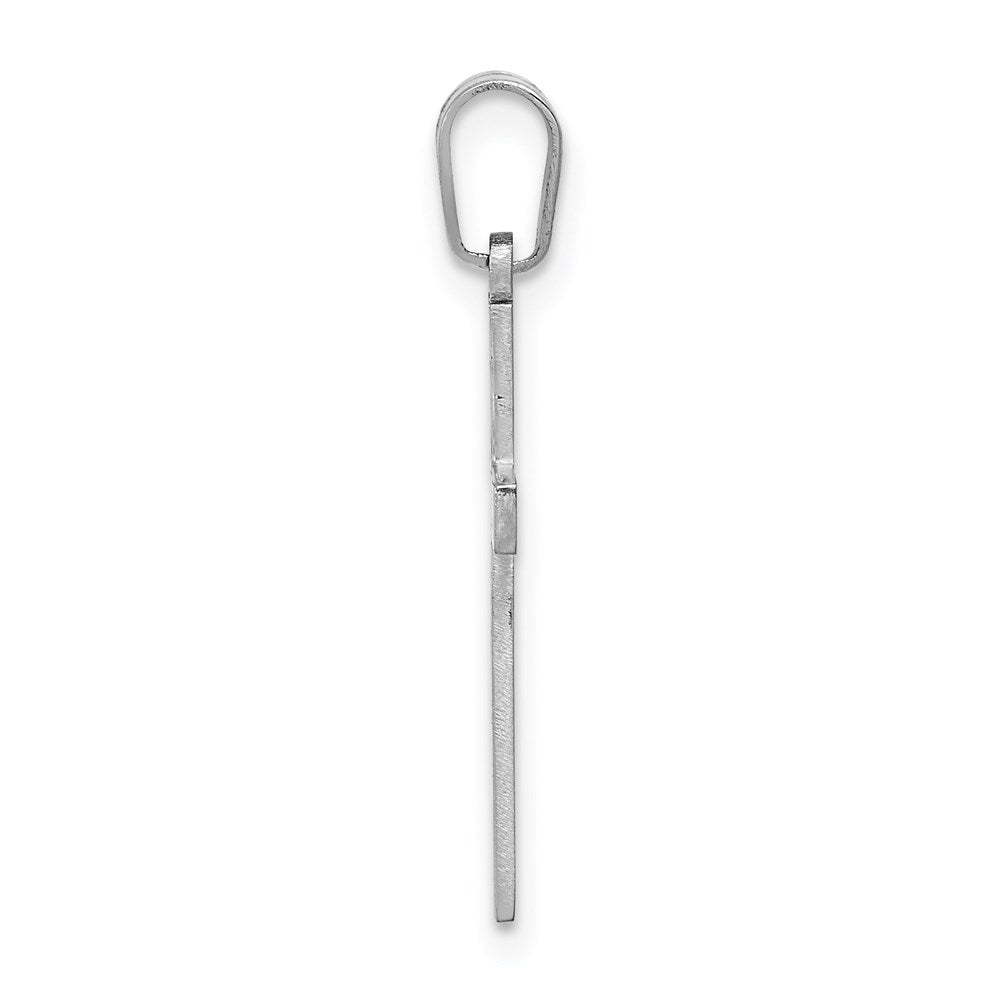14k White Gold 12 mm White Floral Cross Charm (0.61 grams)