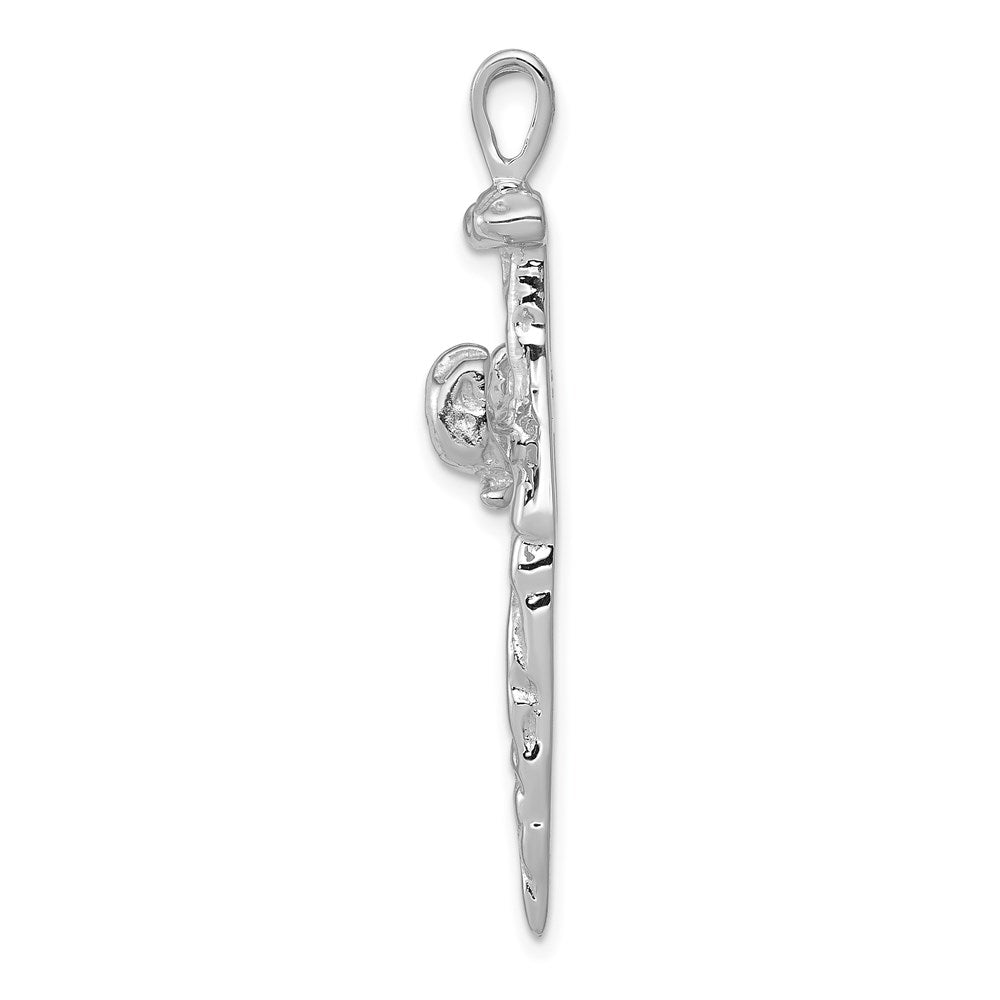 14k White Gold 25 mm  Nail Cross Charm