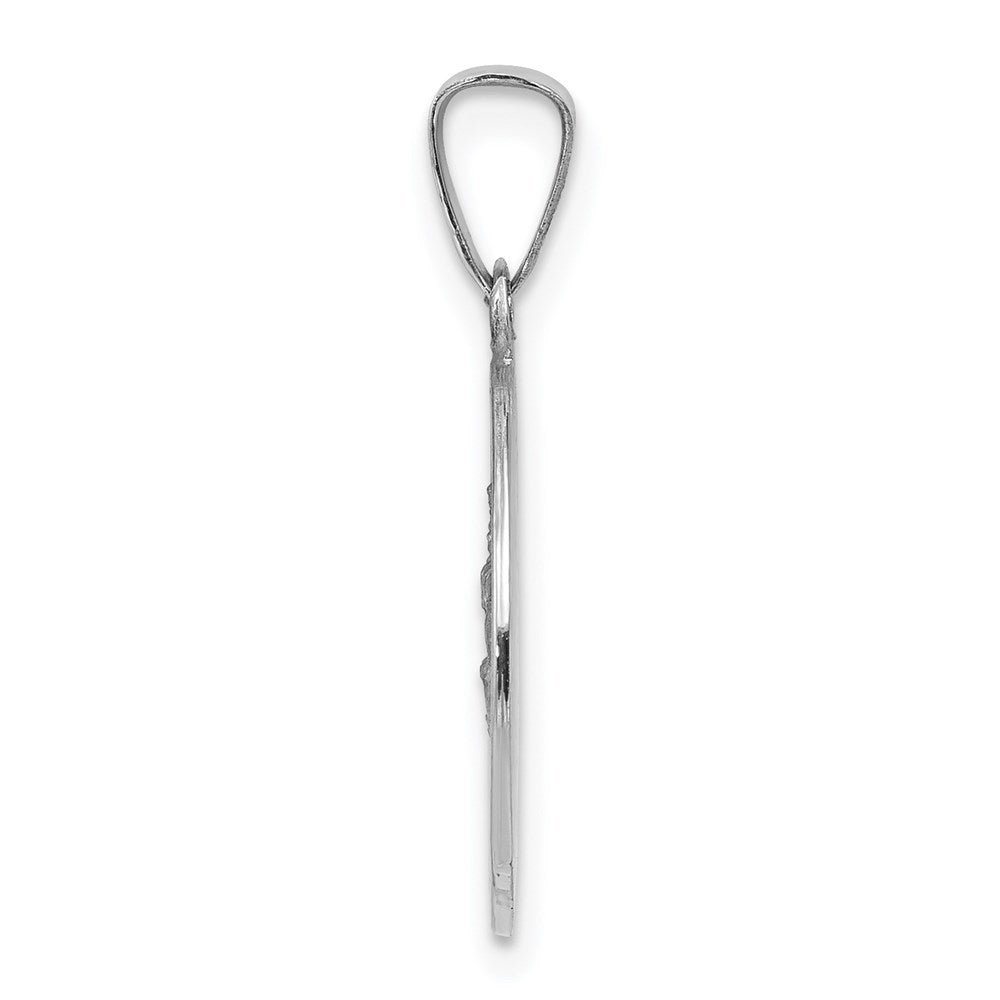 14k White Gold 14.75 mm Saint Christopher Medal Charm (1.3 grams)