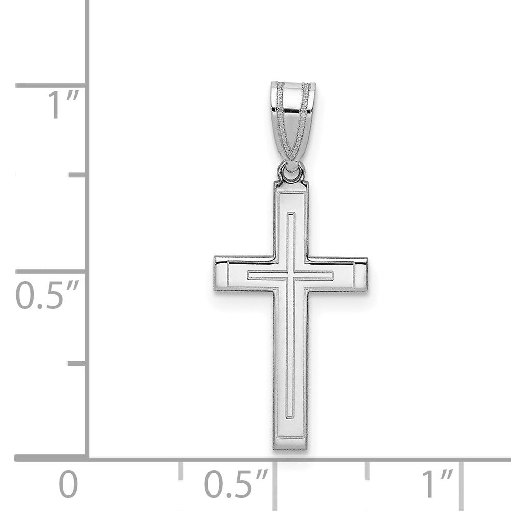 14k White Gold 12 mm Cross Pendant (0.66 grams)