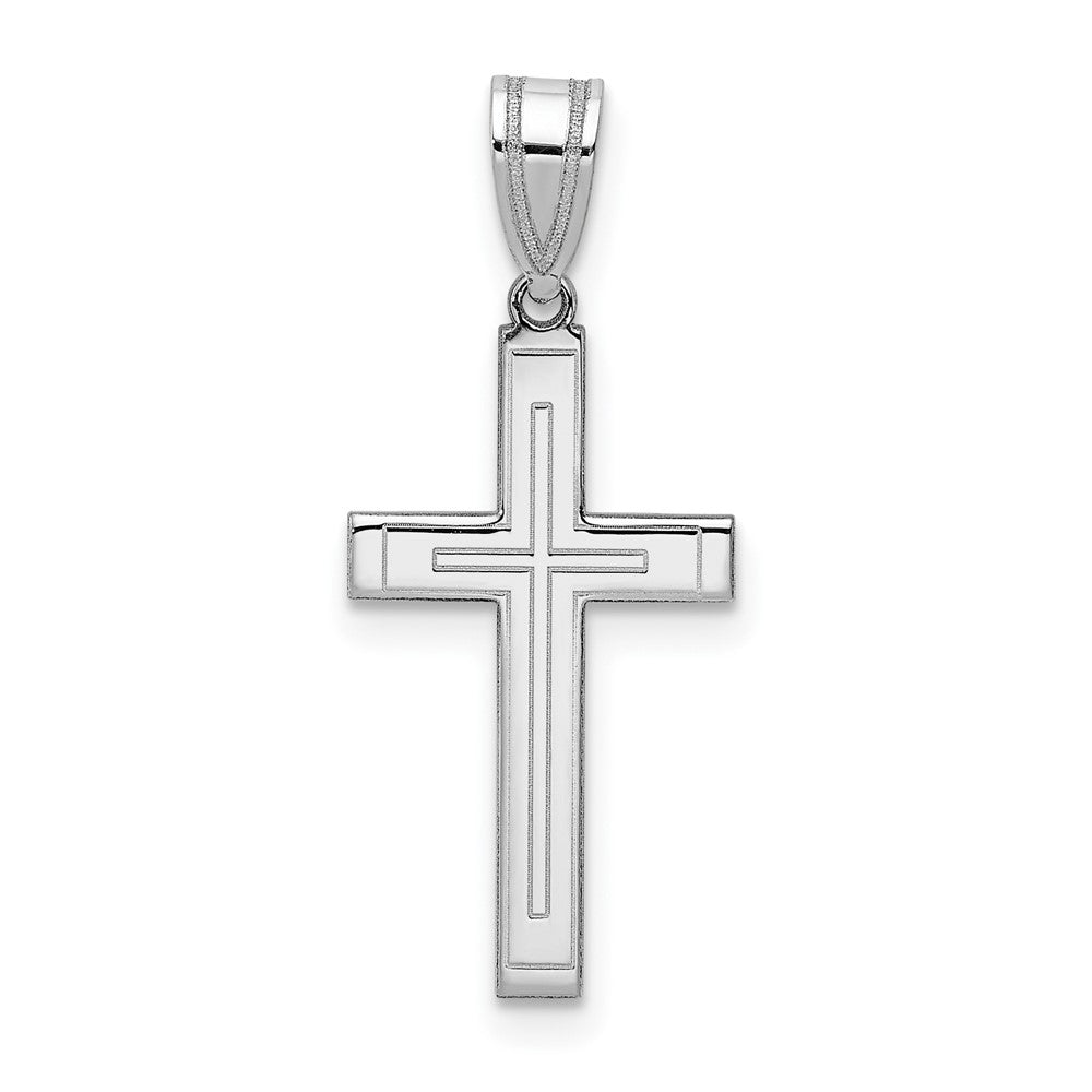 14k White Gold 12 mm Cross Pendant (0.66 grams)