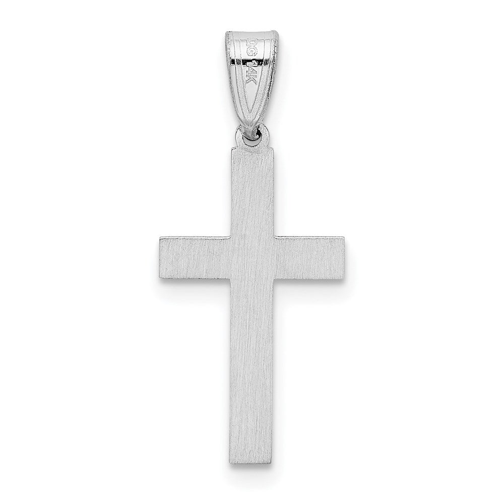 14k White Gold 15 mm Cross Pendant (0.88 grams)