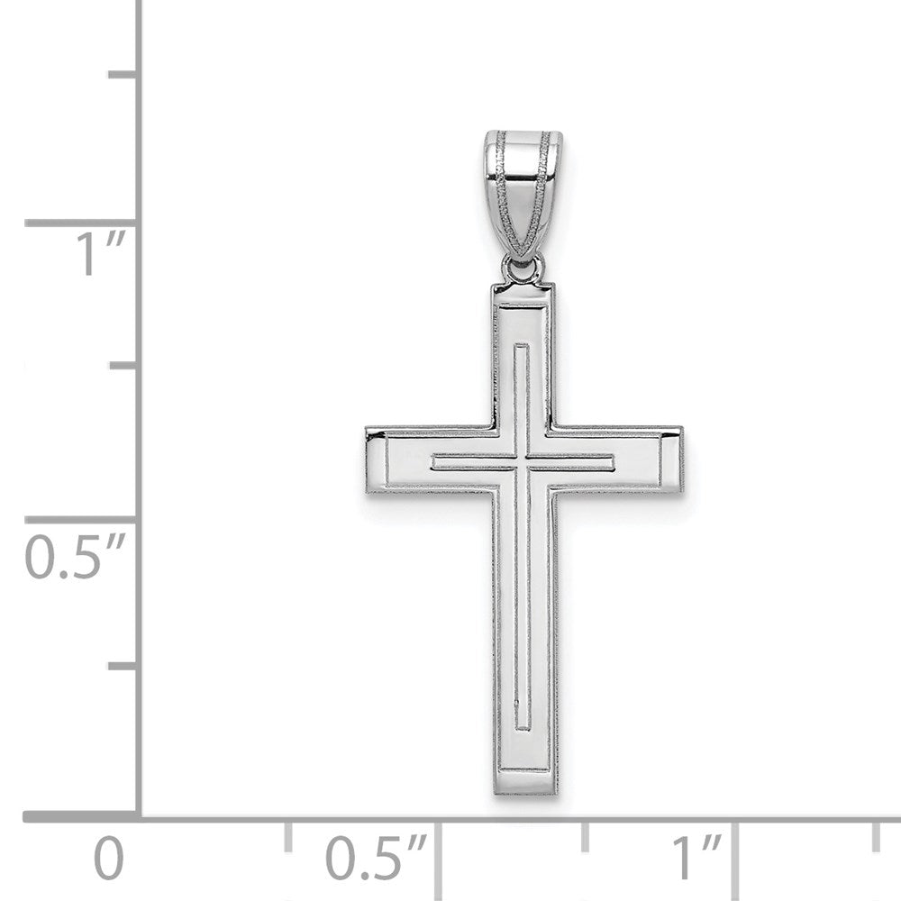 14k White Gold 15 mm Cross Pendant (0.88 grams)