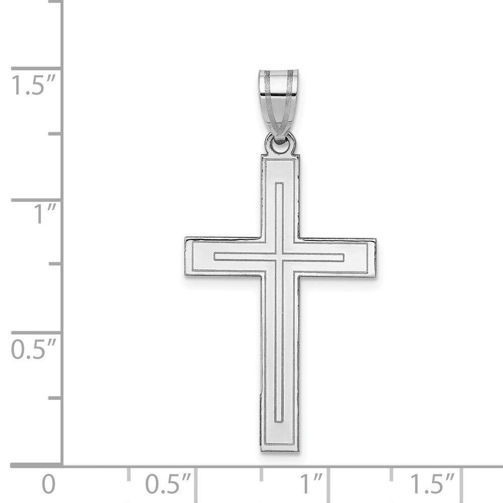 14k White Gold 18 mm Cross Pendant (1.51 grams)