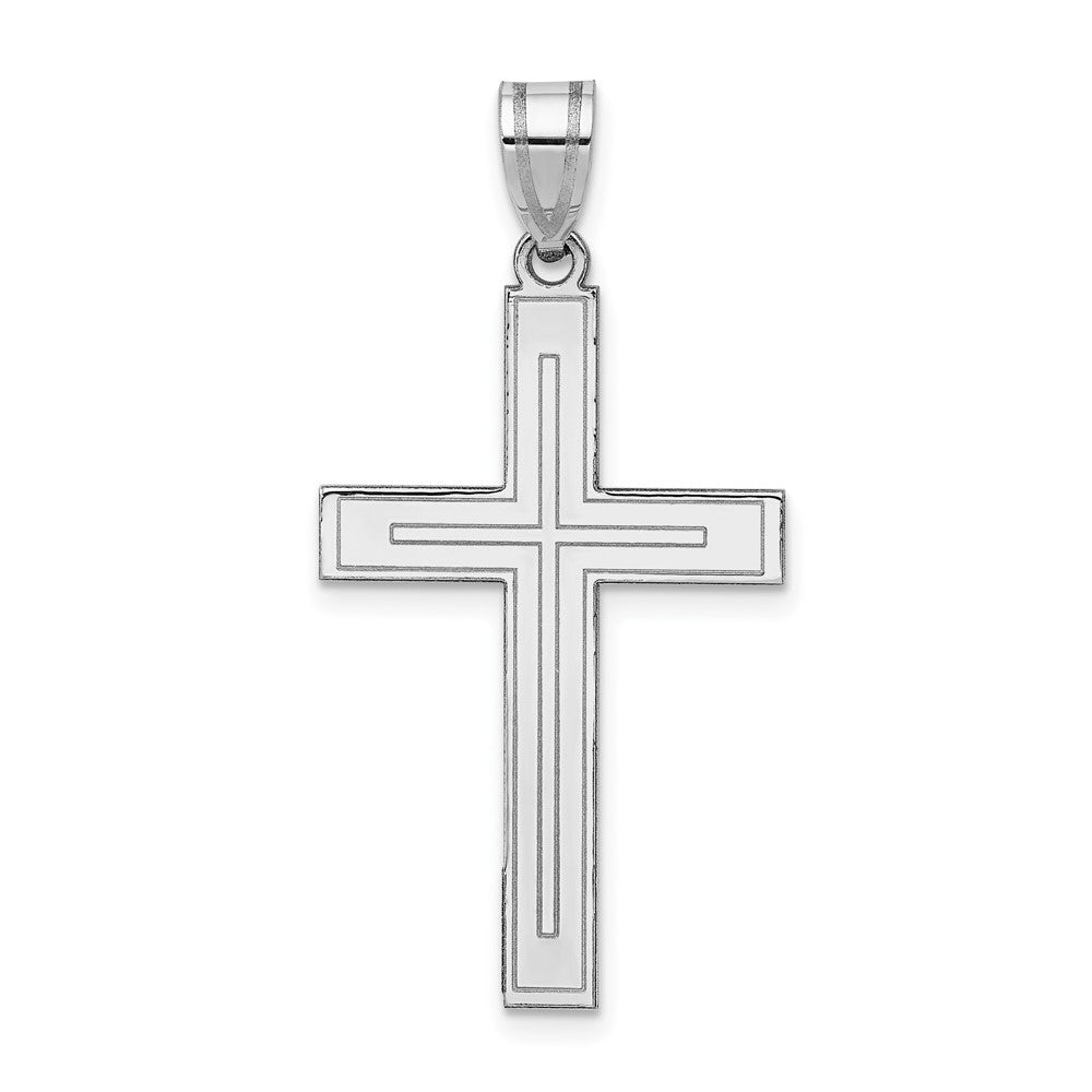 14k White Gold 18 mm Cross Pendant (1.51 grams)