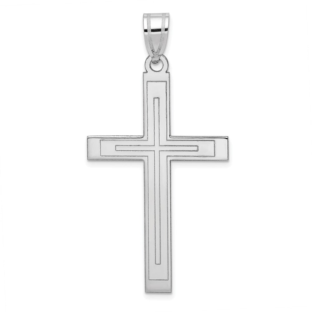 14k White Gold 26 mm Cross Pendant (2.61 grams)