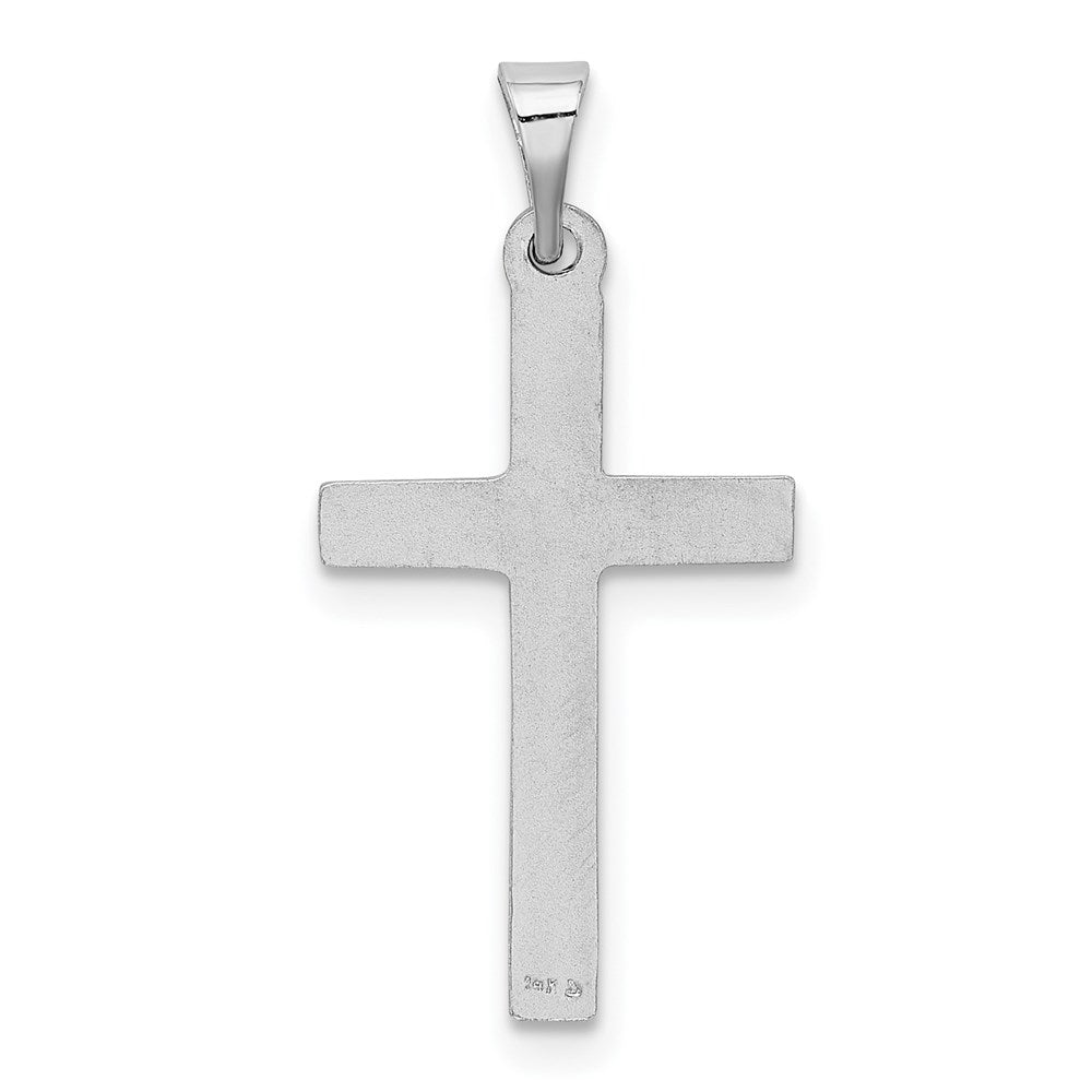 14k White Gold 12 mm Hollow Cross Pendant (0.39 grams)