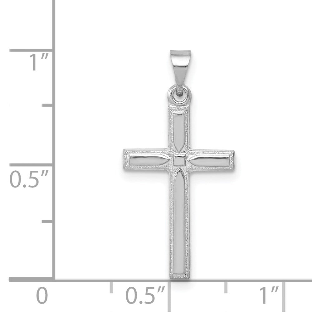 14k White Gold 12 mm Hollow Cross Pendant (0.39 grams)