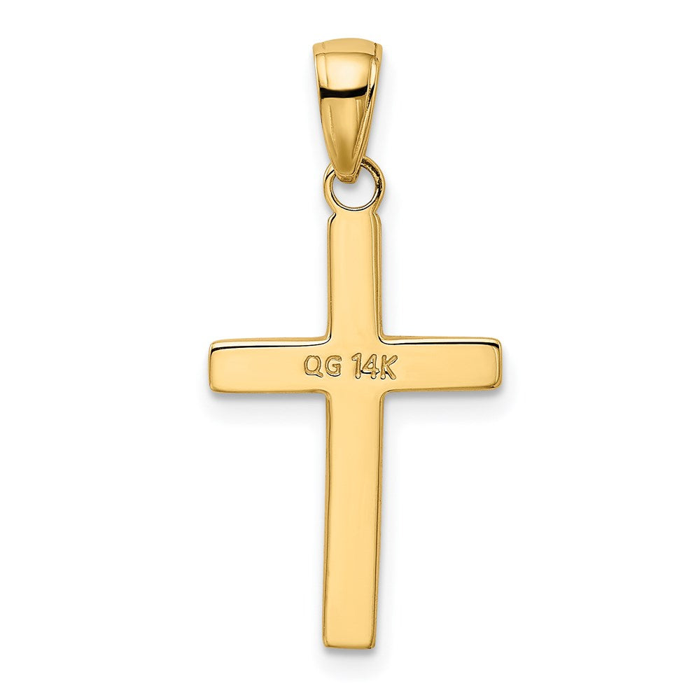 14k Yellow Gold 14 mm Polished Cross Charm (1.3 grams)