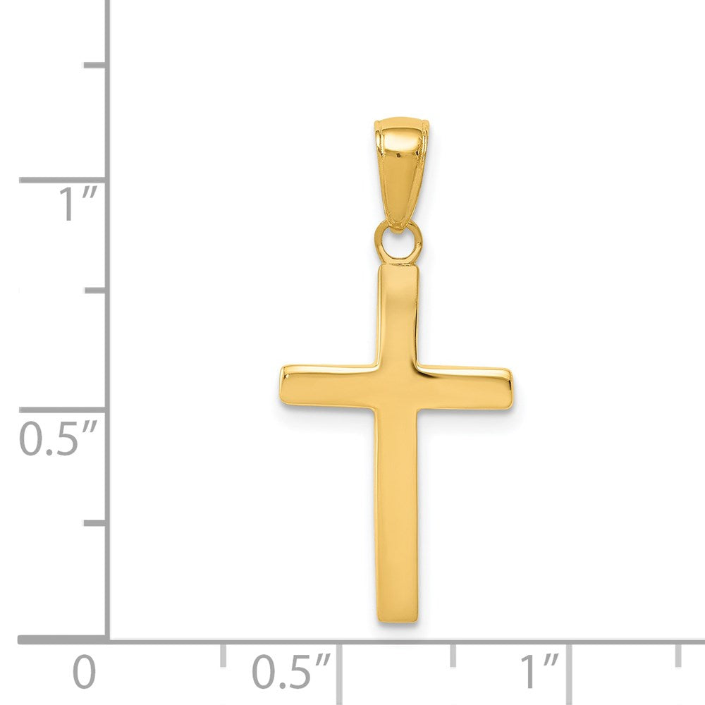 14k Yellow Gold 14 mm Polished Cross Charm (1.3 grams)