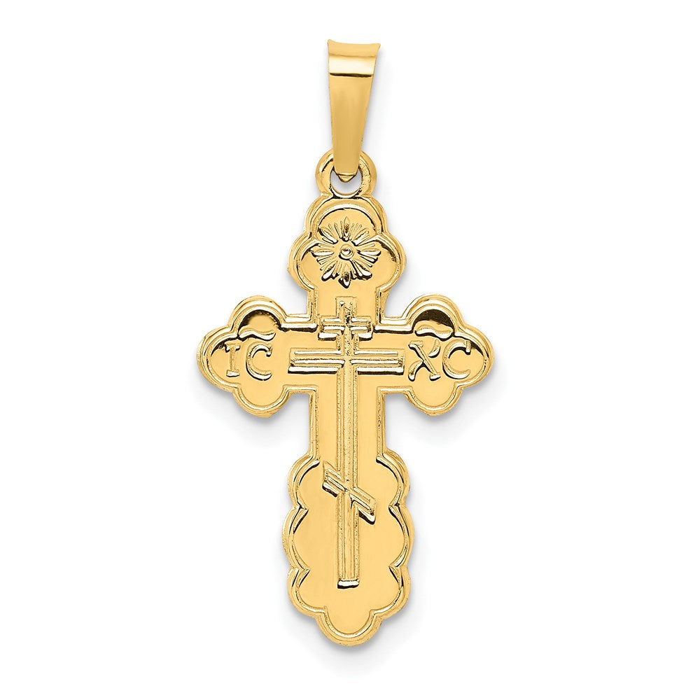 14k Yellow Gold 13 mm Eastern Orthodox Cross Charm (1.12 grams)