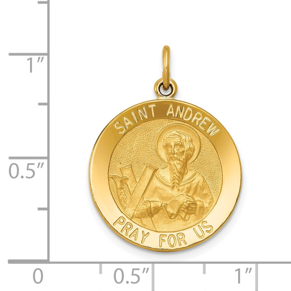 14k Yellow Gold 19.25 mm Saint Andrew Medal Pendant (2.29 grams)