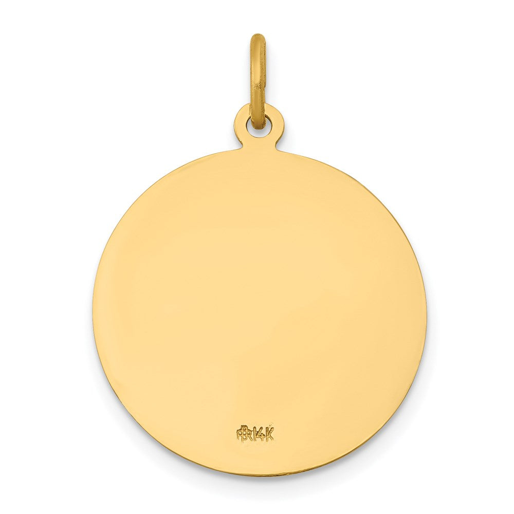 14k Yellow Gold 19 mm Saint John Medal Pendant (2.04 grams)